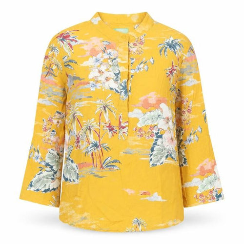 United Colors of Benetton Women's Yellow Floral Tunic Blouse