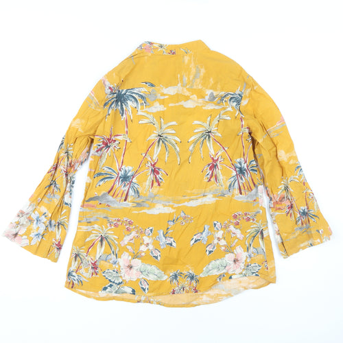 United Colors of Benetton Women's Yellow Floral Tunic Blouse