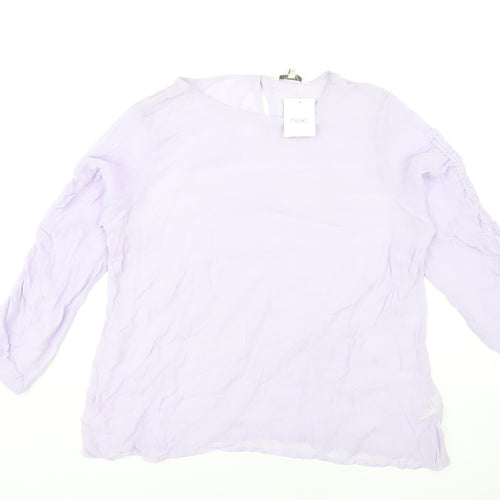 Next Women's Purple Blouse UK 16 Long Sleeve Viscose
