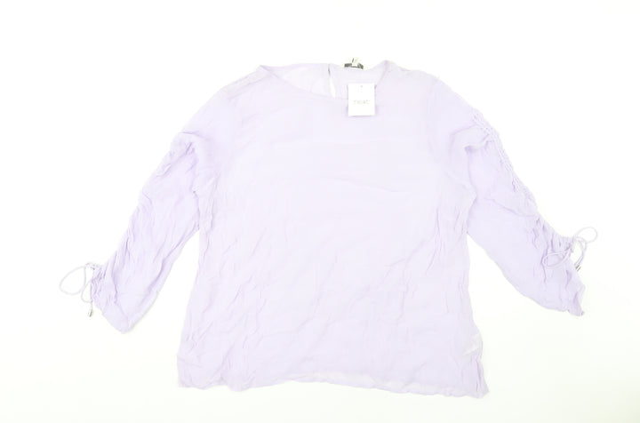 Next Women's Purple Blouse UK 16 Long Sleeve Viscose