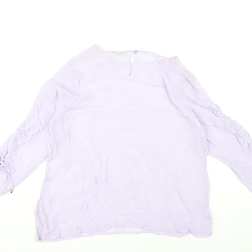 Next Women's Purple Blouse UK 16 Long Sleeve Viscose