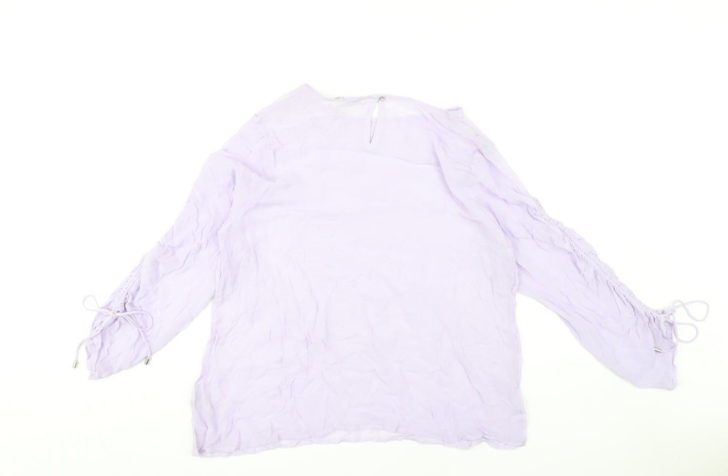 Next Women's Purple Blouse UK 16 Long Sleeve Viscose