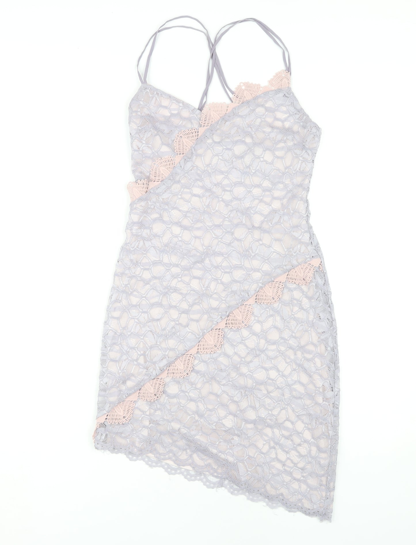 Topshop Women's Ivory Lace Midi Slip Dress UK 8