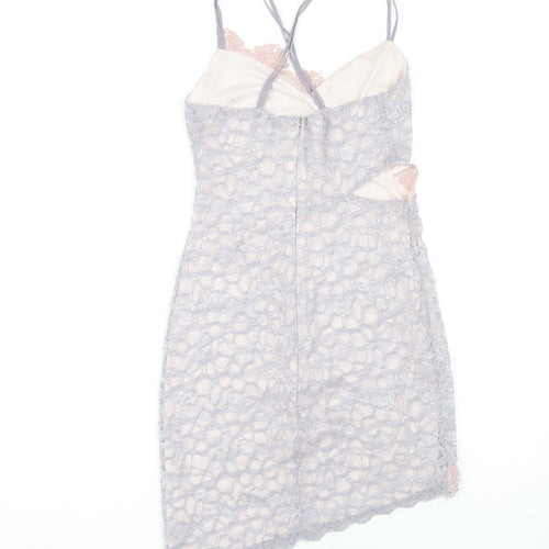 Topshop Women's Ivory Lace Midi Slip Dress UK 8