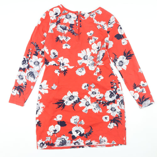 Joules Women's Red Floral Shift Dress Size 14