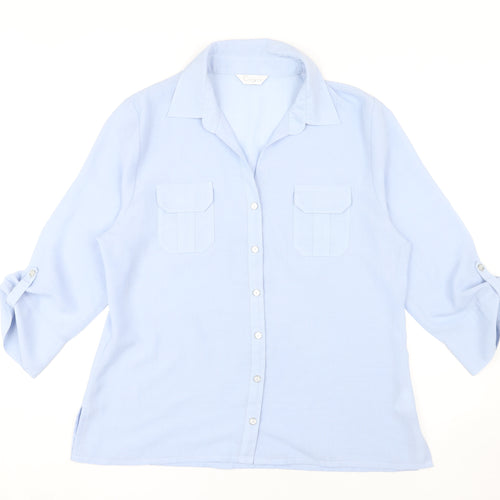 Classics Women's Blue Button-Up Shirt, Size 18