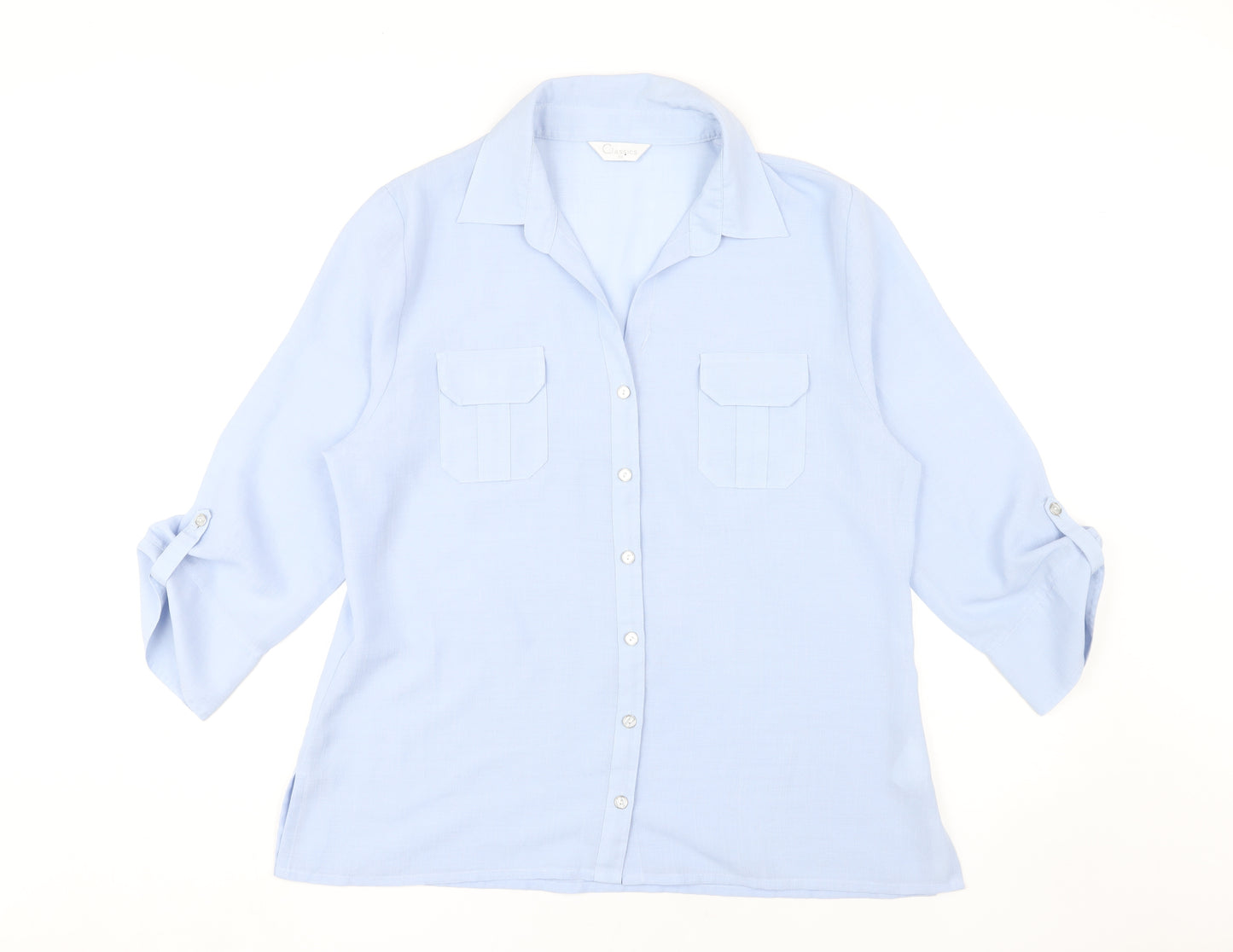 Classics Women's Blue Button-Up Shirt, Size 18
