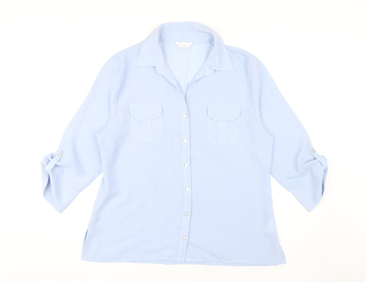 Classics Women's Blue Button-Up Shirt, Size 18