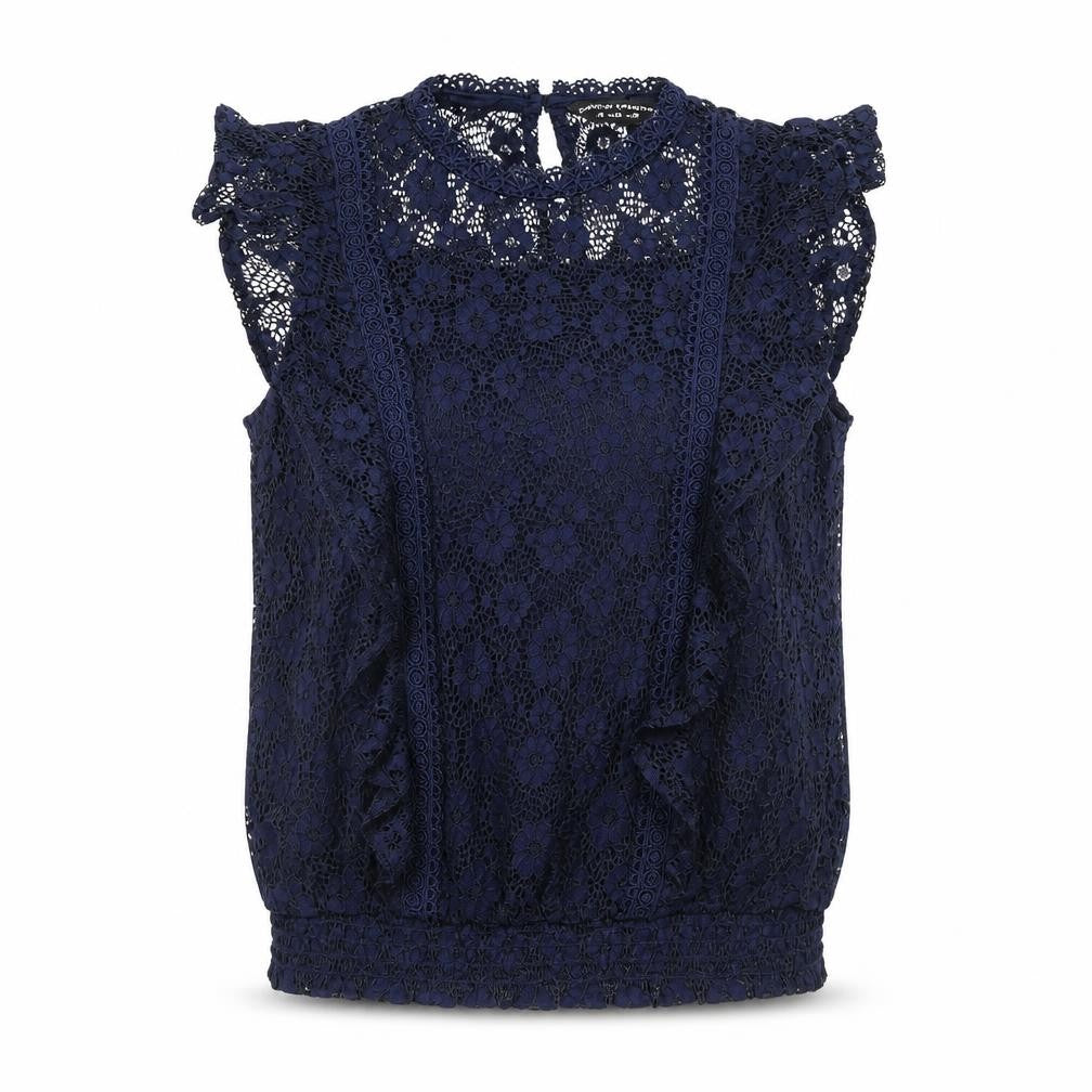 Front view of Dorothy Perkins Women's Blue Lace Camisole Blouse 10