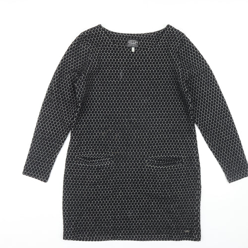 Joules Women's Black Shift Dress Size 12, Knit Fabric with Pockets