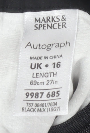 Marks & Spencer Women's Black Pleated Skirt Size 16