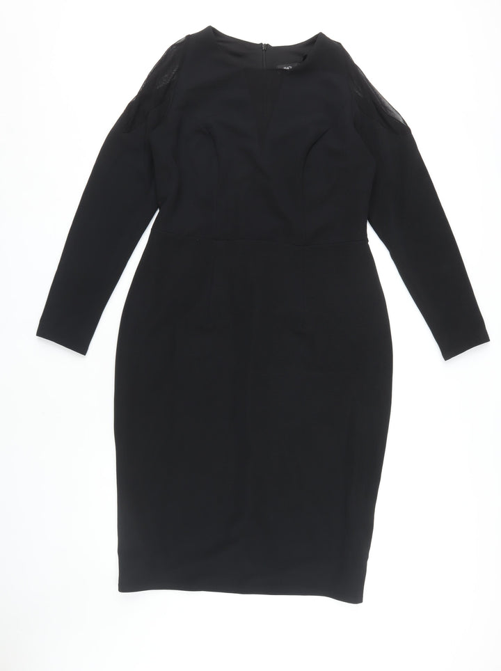 Magisculpt Women's Black Long Sleeve Dress Size 12