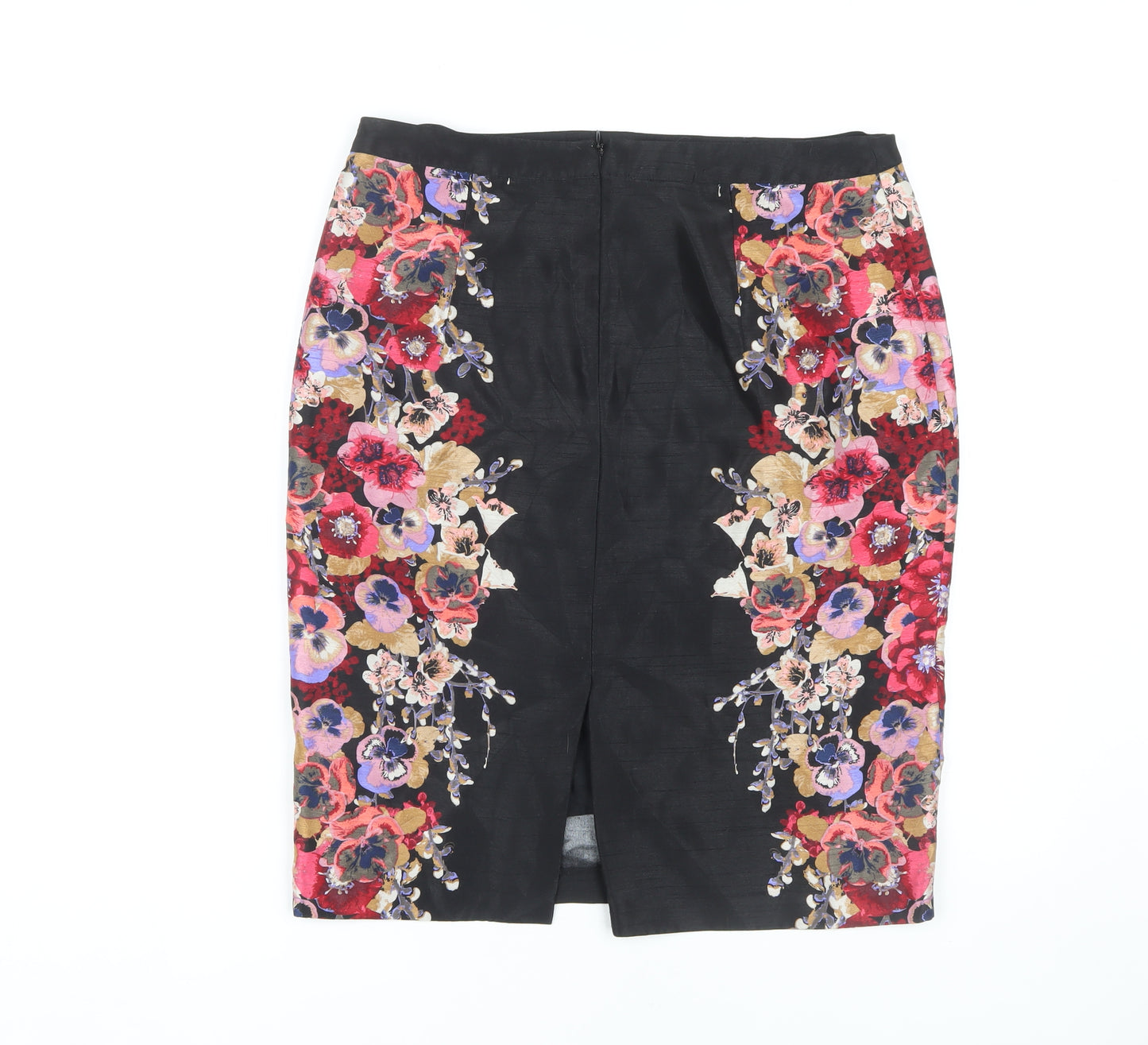 Monsoon Women's Black Floral Pencil Skirt Size 12