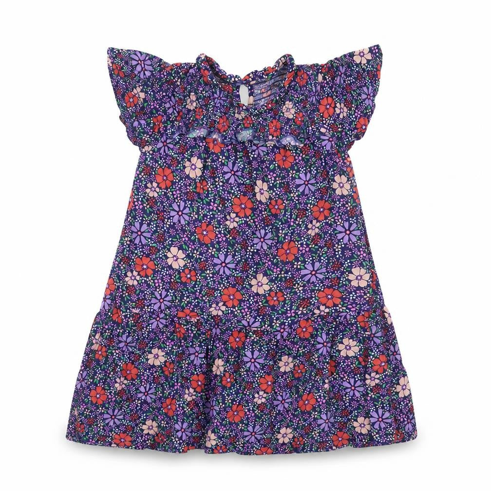 Front view of Next girls’ multicoloured floral dress, size 8, years