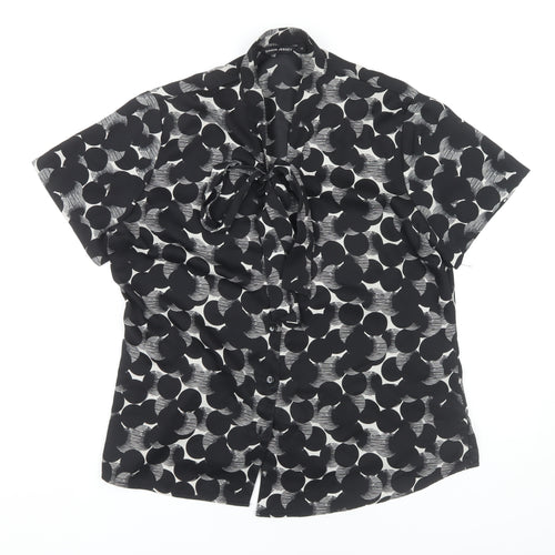 Simon Jersey Women's Black Polka Dot Blouse Size 14
