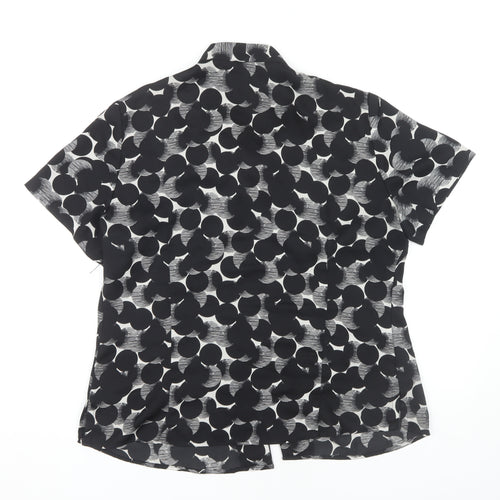 Simon Jersey Women's Black Polka Dot Blouse Size 14