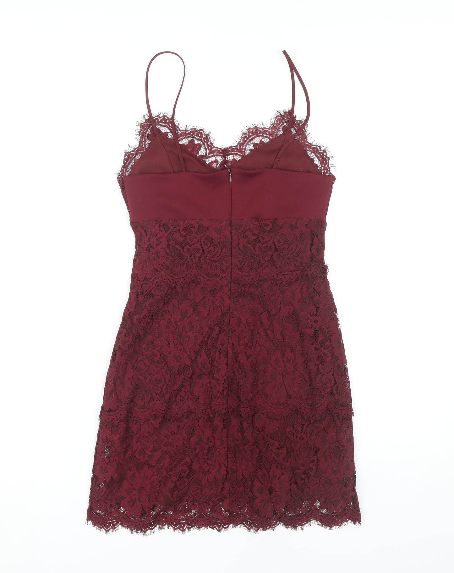 Topshop Women's Red Lace Slip Dress Size 10