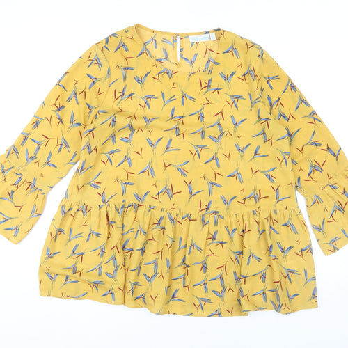 JoJo Maman Bébé Women's Yellow Floral Tunic, M, Spring
