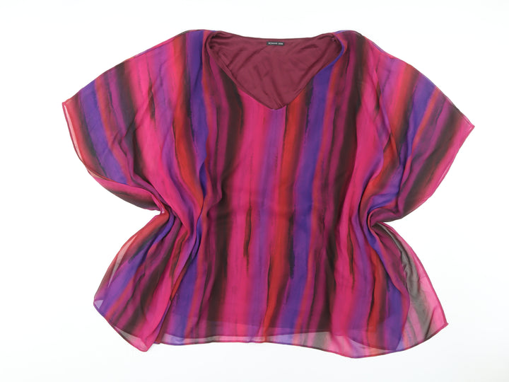 Roman Women's Plus Purple Striped Tunic Blouse Size 22