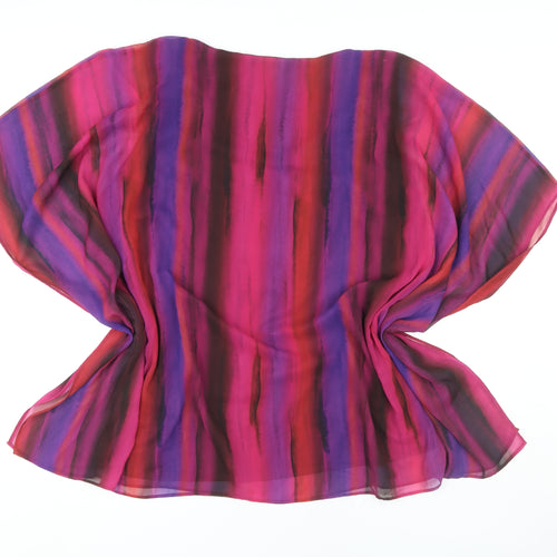 Roman Women's Plus Purple Striped Tunic Blouse Size 22