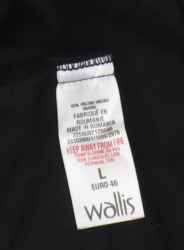 Wallis Women's Black Long Sleeve Top Size 18