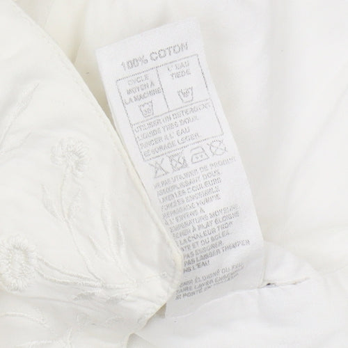 Monsoon Women's White Embroidered Cotton Blouse Size 10