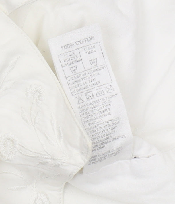 Monsoon Women's White Embroidered Cotton Blouse Size 10