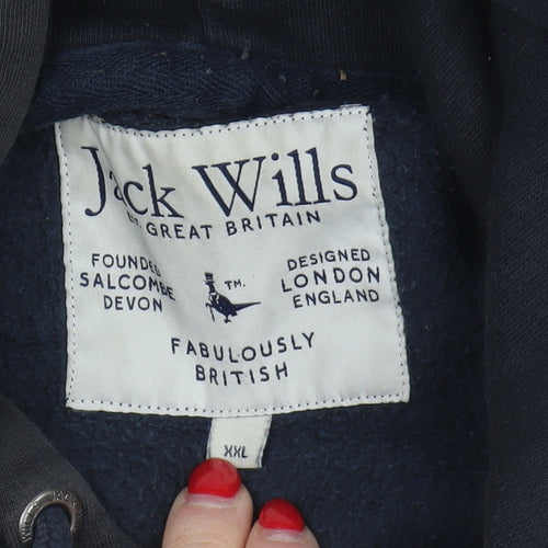 Jack Wills Men's Black 2XL Hoodie with Logo