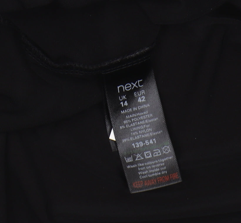 Next Black Maxi Dress - Size 14, V-Neck, Formal Women
