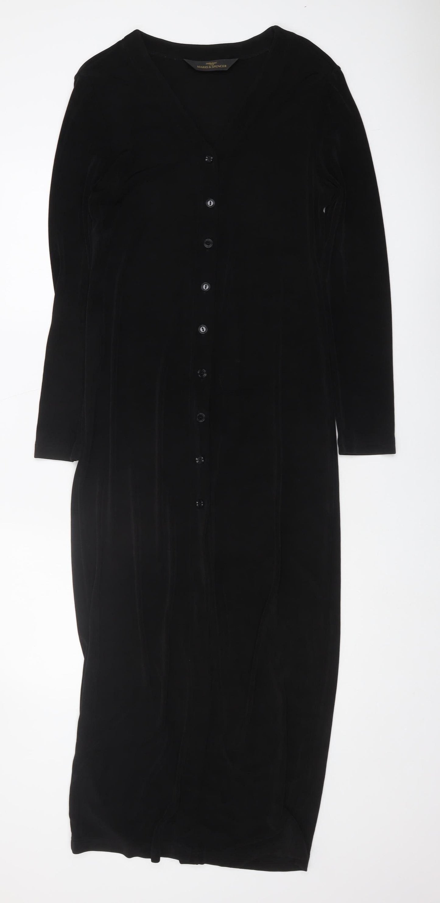 Marks & Spencer Black Long Dress Women Size 12 Elegant