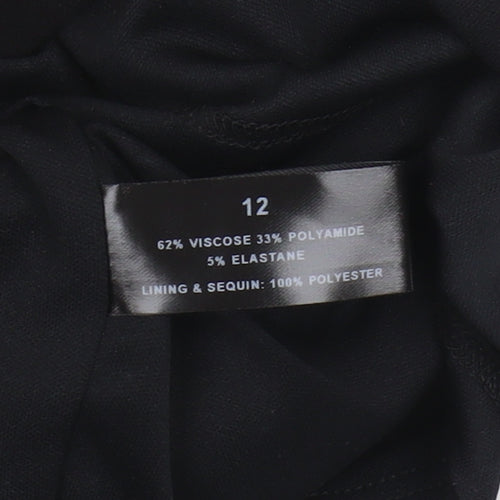 Shubette Women's Black Sequin Cocktail Dress Size 12