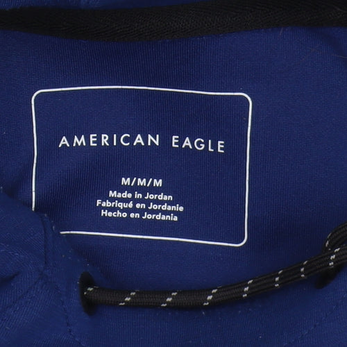 American Eagle Men's Blue Pullover Hoodie, Size M