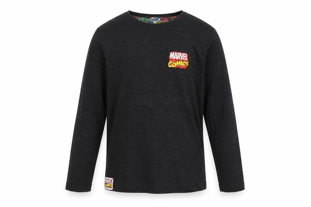 Front view of Marvel Comics boys’ black t-shirt 10-11 years