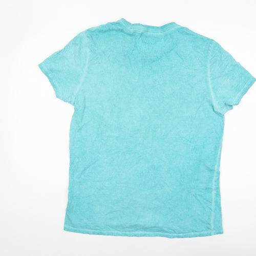 Guess Men’s Blue Crew Neck Logo T-Shirt - Size S