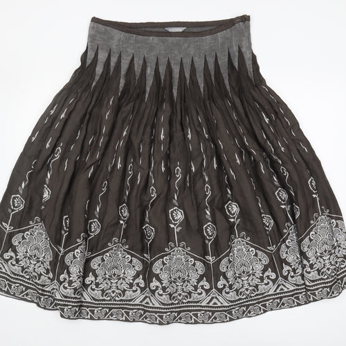 Marks and Spencer Women's Black Pleated Skirt - Size 14