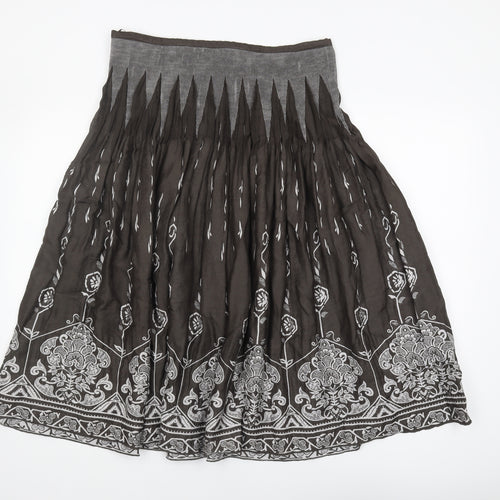 Marks and Spencer Women's Black Pleated Skirt - Size 14