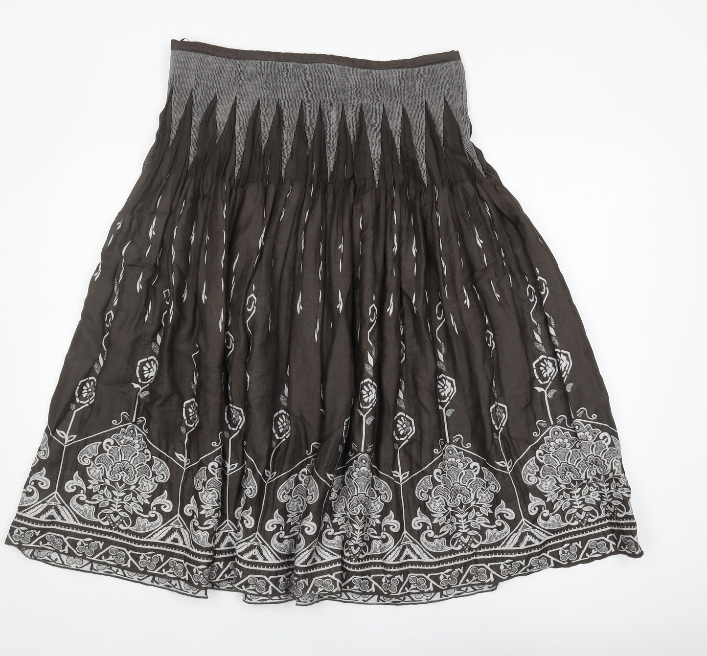 Marks and Spencer Women's Black Pleated Skirt - Size 14