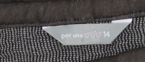 Marks and Spencer Women's Black Pleated Skirt - Size 14