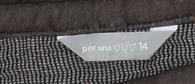 Marks and Spencer Women's Black Pleated Skirt - Size 14