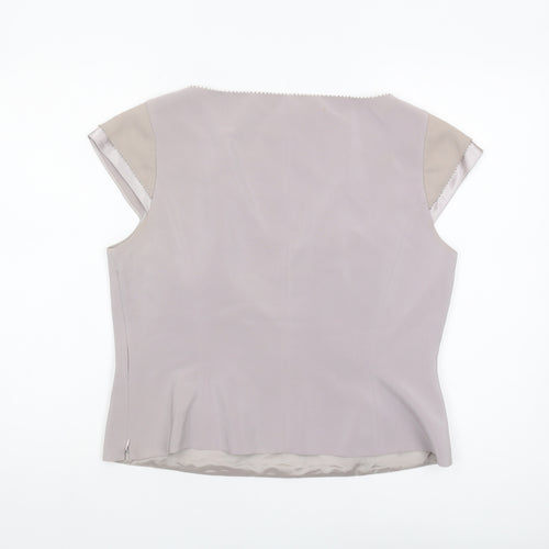 Coterie Women's Grey Top Size 16 Scoop Neck