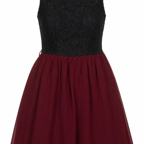 New Look Women's Black Burgundy A-Line Dress Size 8