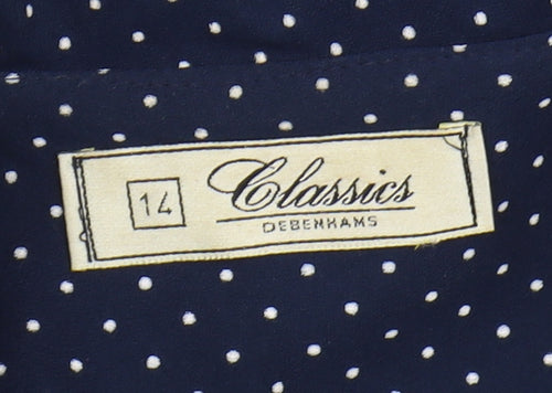 Debenhams Women's Blue Polka Dot Knee Length Shirt Dress