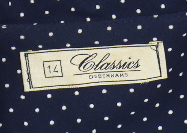 Debenhams Women's Blue Polka Dot Knee Length Shirt Dress