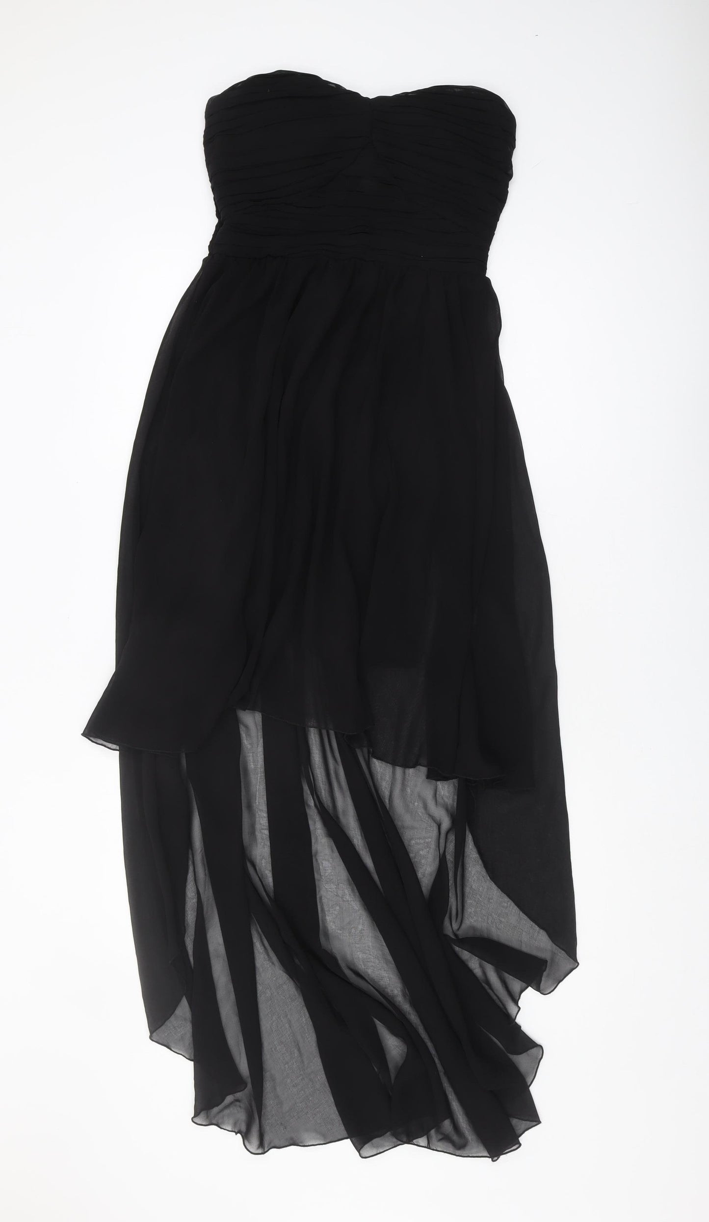 AX Paris Women Black Hi-Low Strapless Dress, Size 12