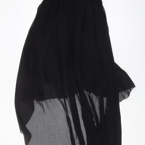 AX Paris Women Black Hi-Low Strapless Dress, Size 12
