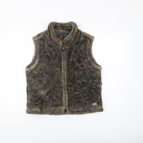 Free Soul Women's Brown Full Zip Waistcoat M