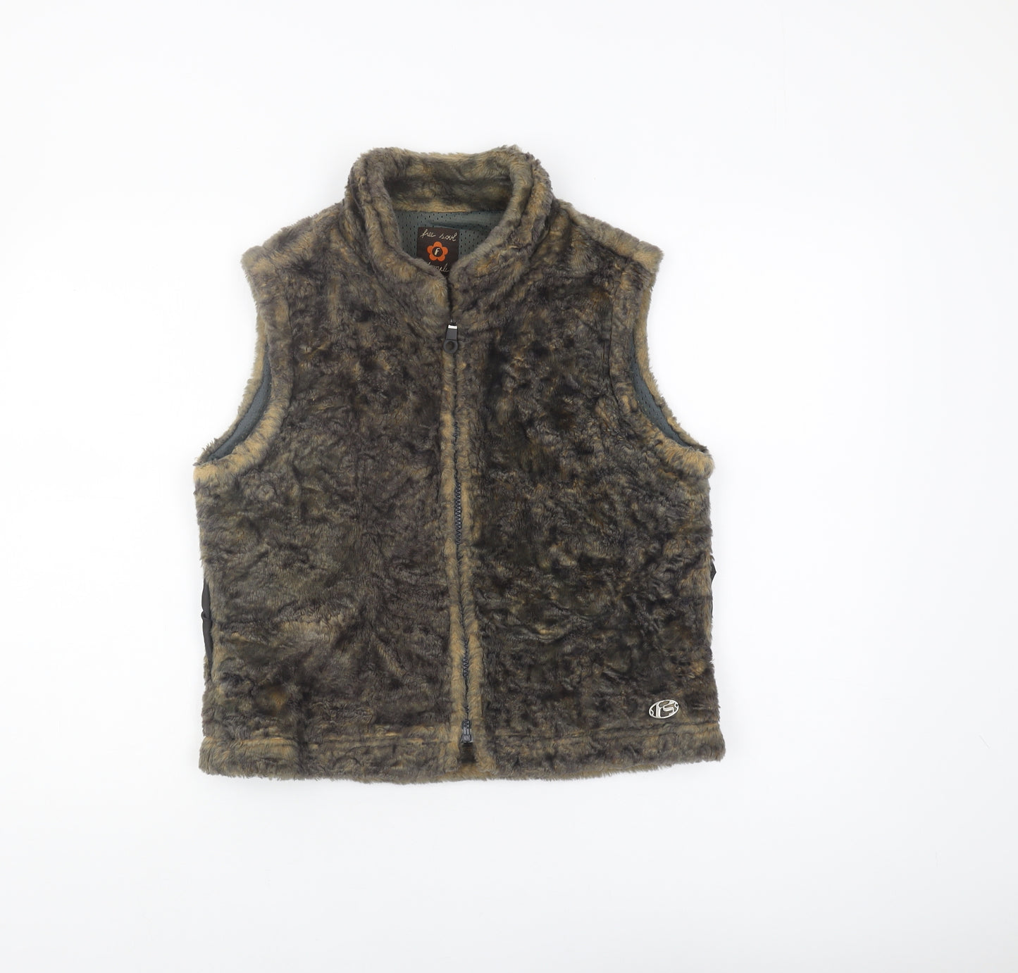 Free Soul Women's Brown Full Zip Waistcoat M