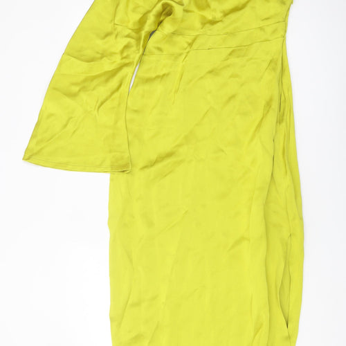 Zara Women's Green Off the Shoulder Sheath Dress, Size 12