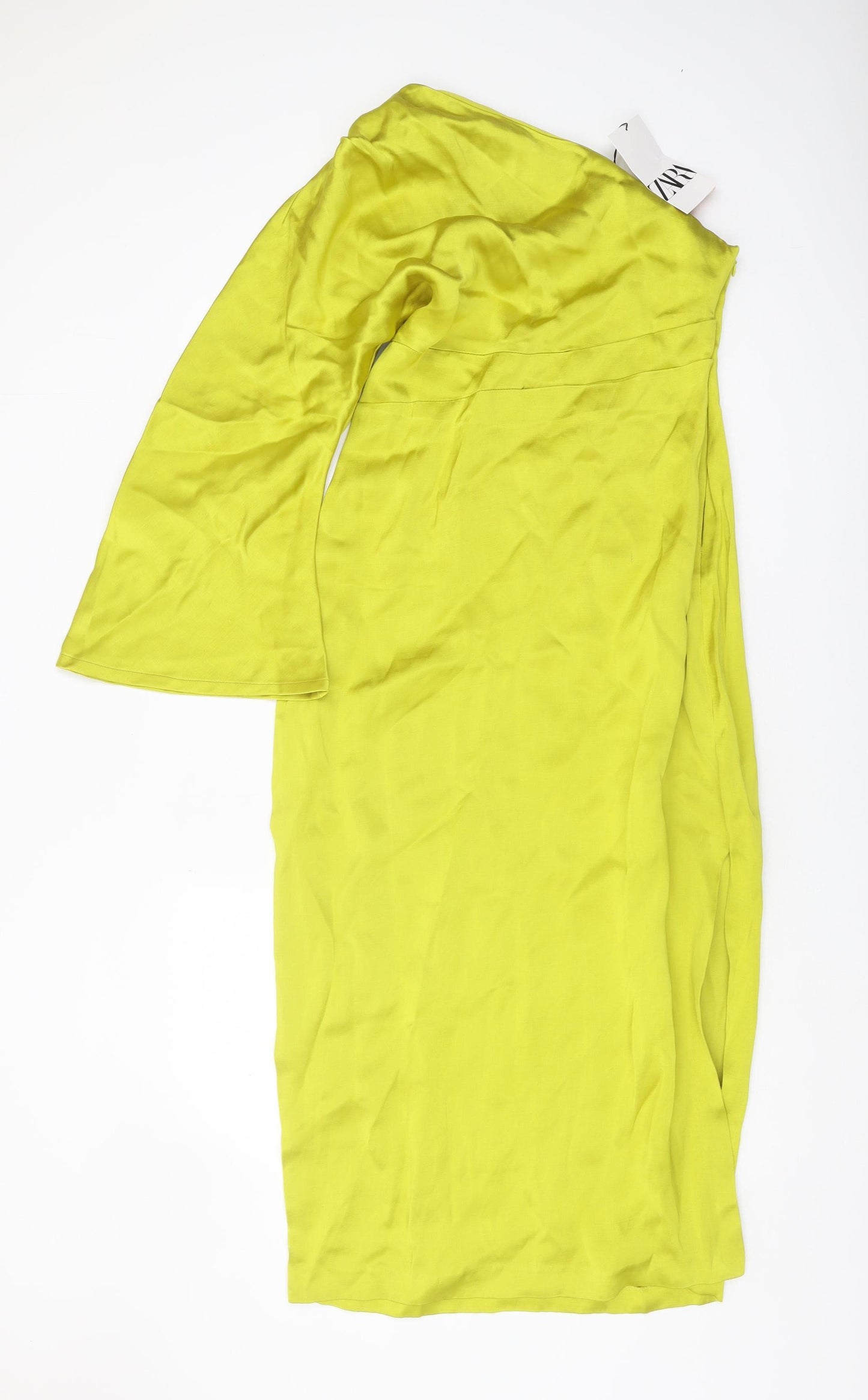 Zara Women's Green Off the Shoulder Sheath Dress, Size 12