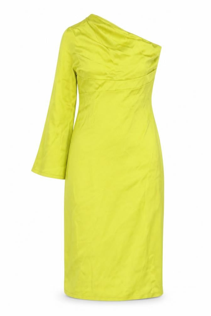 Zara Women's Green Off the Shoulder Sheath Dress, Size 12
